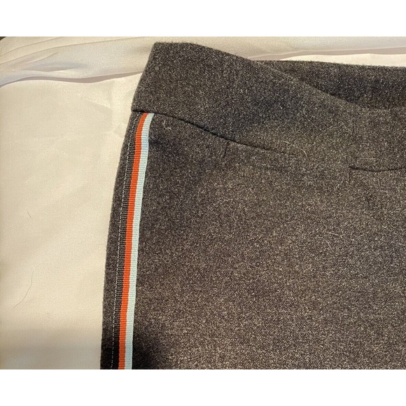 Vintage Anthropologie Gray Felt Trousers Womens 4 NWT Stripe Down Side Wide Leg - Picture 2 of 6